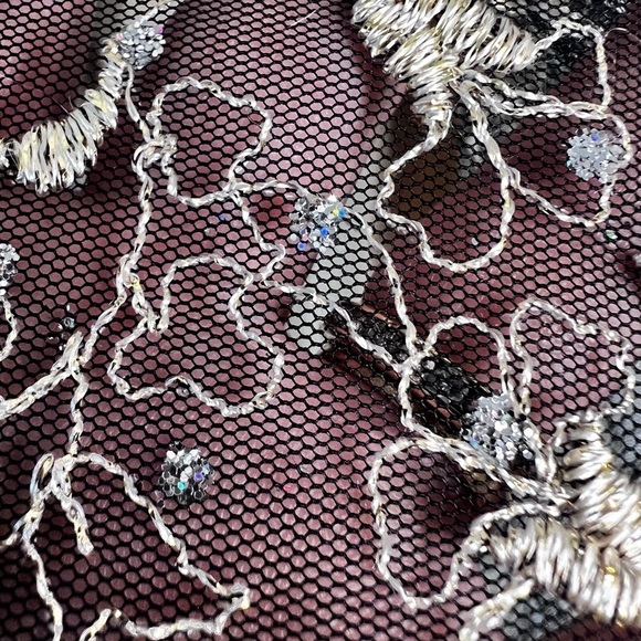 Gunne Sax Black Gold Bow Waist Mesh Lace Overlay Mini Vintage Y2K Prom Dress - Picture 14 of 14